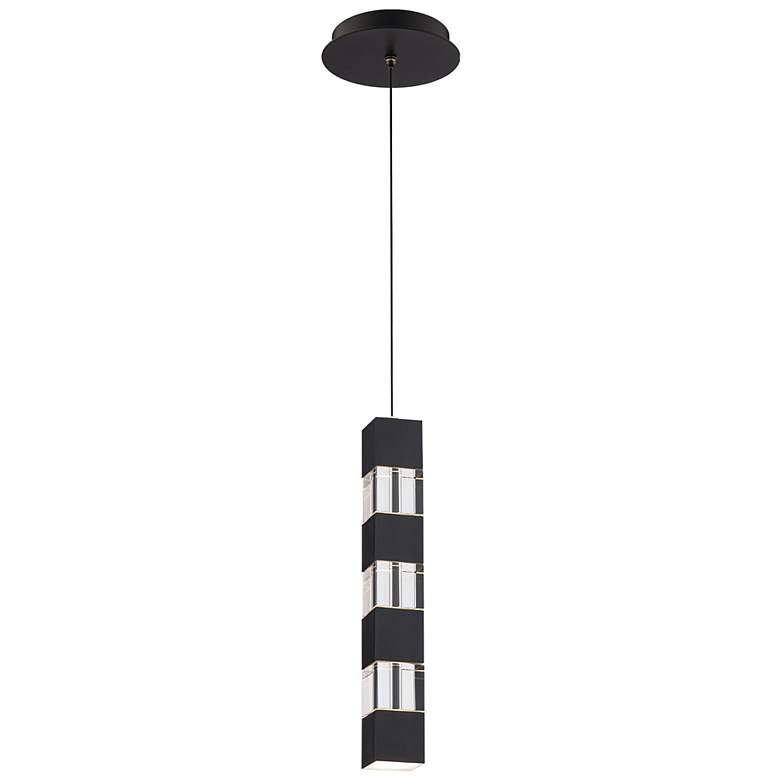Image 3 Super Star 13.75"H x 2"W 1-Light Mini-Pendant in Black more views