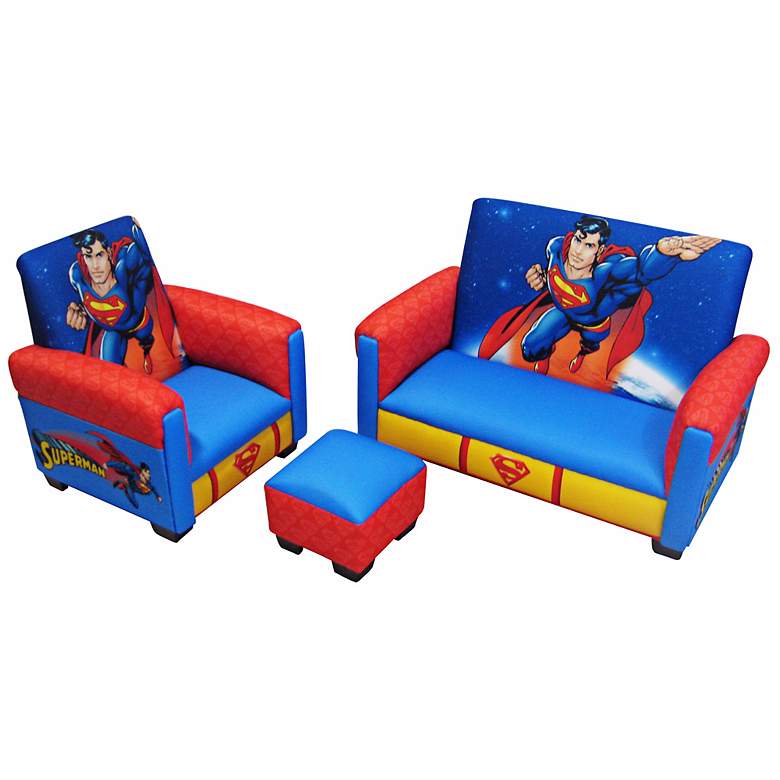 Image 1 Superman Toddler Sofa Chair and Ottoman Set