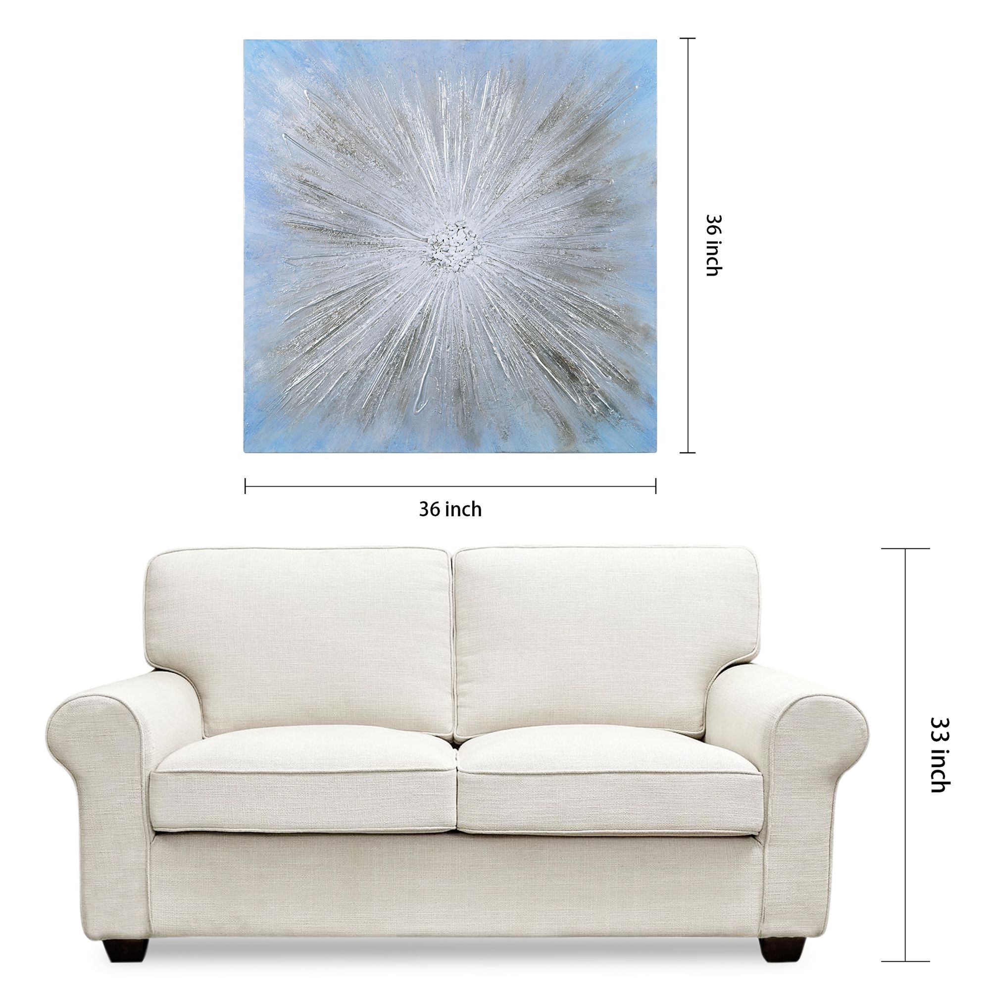 Supernova 36" Square Hand-Painted Canvas Wall Art in scene