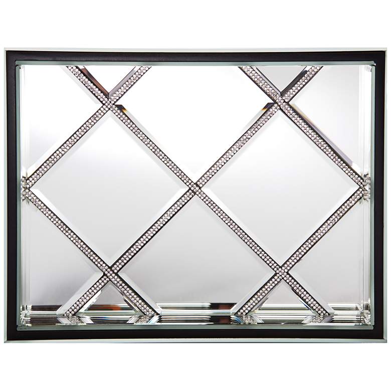 Image 3 Suprema 10 1/2 inch Wide Rhinestone Square Mirrored Tray more views