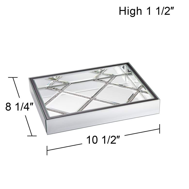 Image 6 Suprema 10 1/2" Wide Rhinestone Square Mirrored Tray more views