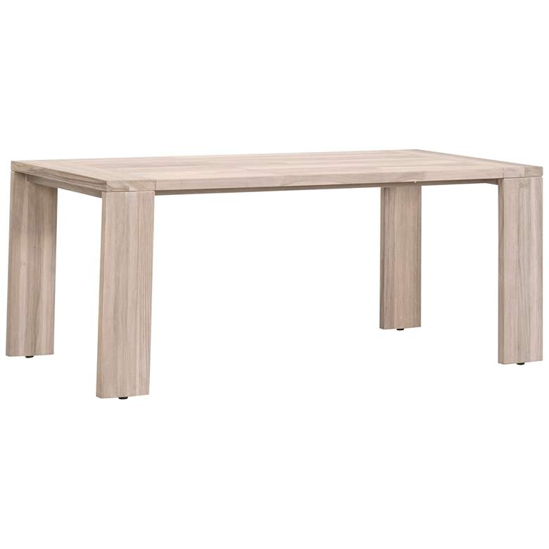 Image 1 Sur 71 3/4"W Gray Teak Wood Rectangular Outdoor Dining Table
