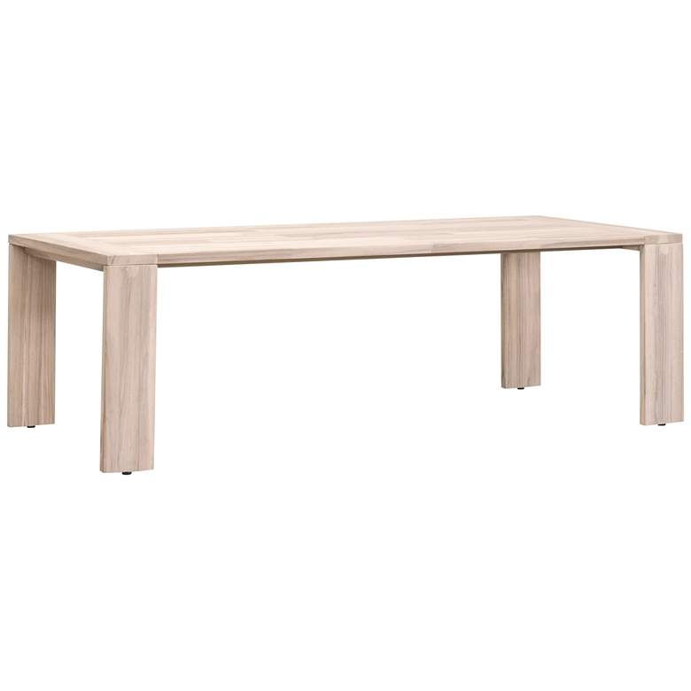 Image 1 Sur 94 1/4"W Gray Teak Wood Rectangular Outdoor Dining Table