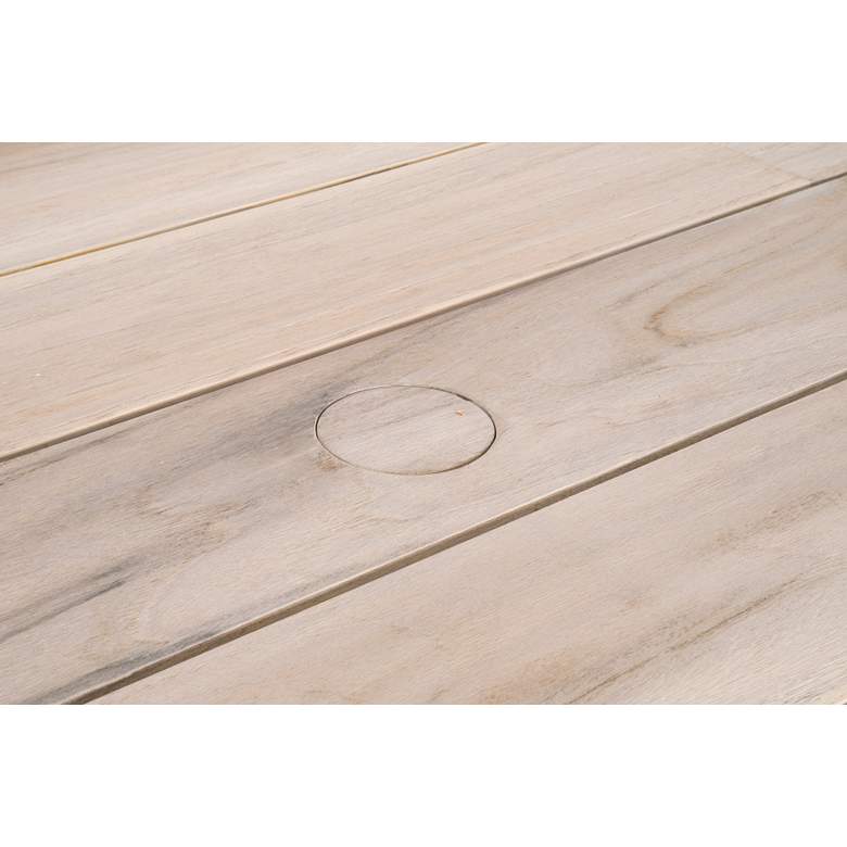 Image 3 Sur 94 1/4"W Gray Teak Wood Rectangular Outdoor Dining Table more views