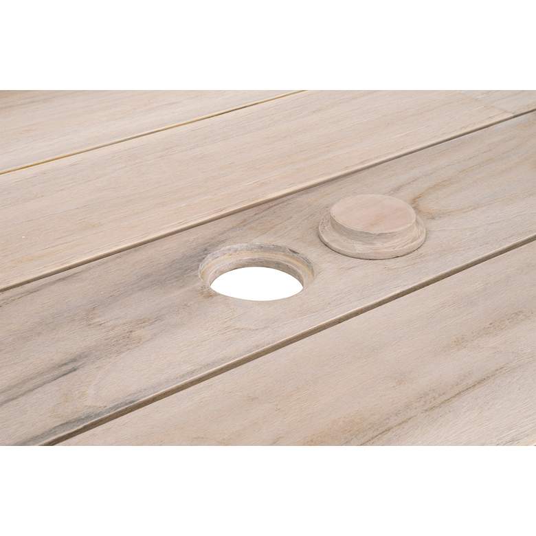 Image 4 Sur 94 1/4 inchW Gray Teak Wood Rectangular Outdoor Dining Table more views