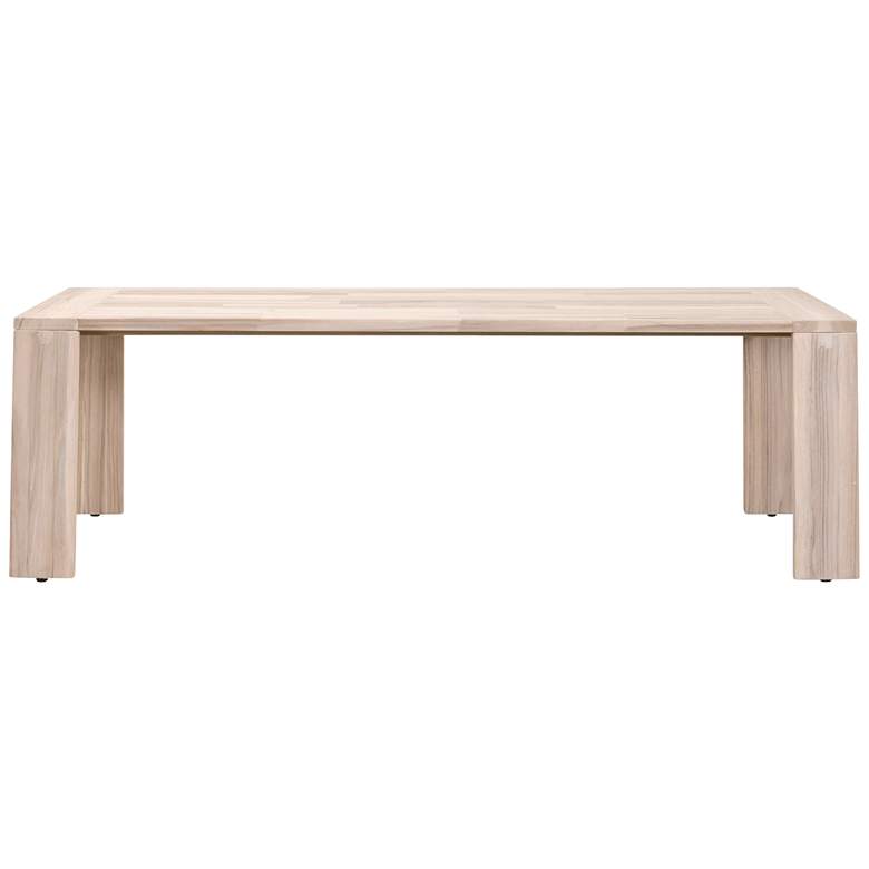Image 6 Sur 94 1/4"W Gray Teak Wood Rectangular Outdoor Dining Table more views