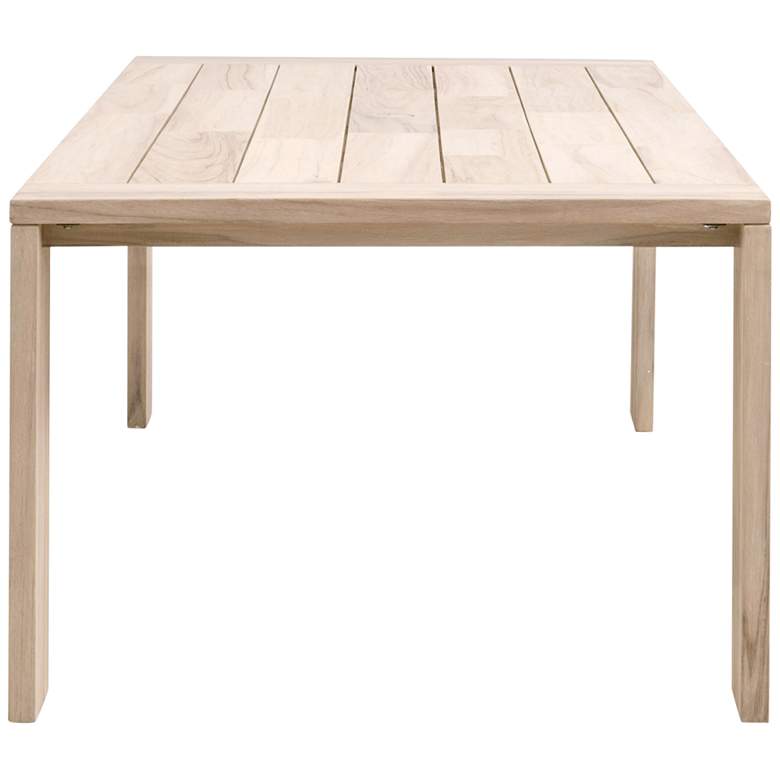 Image 7 Sur 94 1/4"W Gray Teak Wood Rectangular Outdoor Dining Table more views