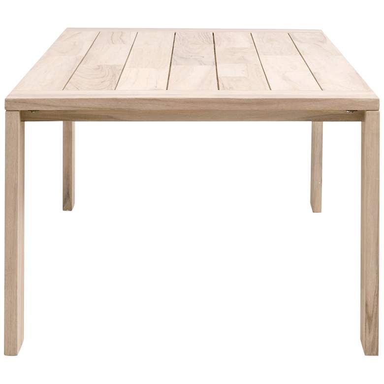 Image 7 Sur 94 1/4 inchW Gray Teak Wood Rectangular Outdoor Dining Table more views