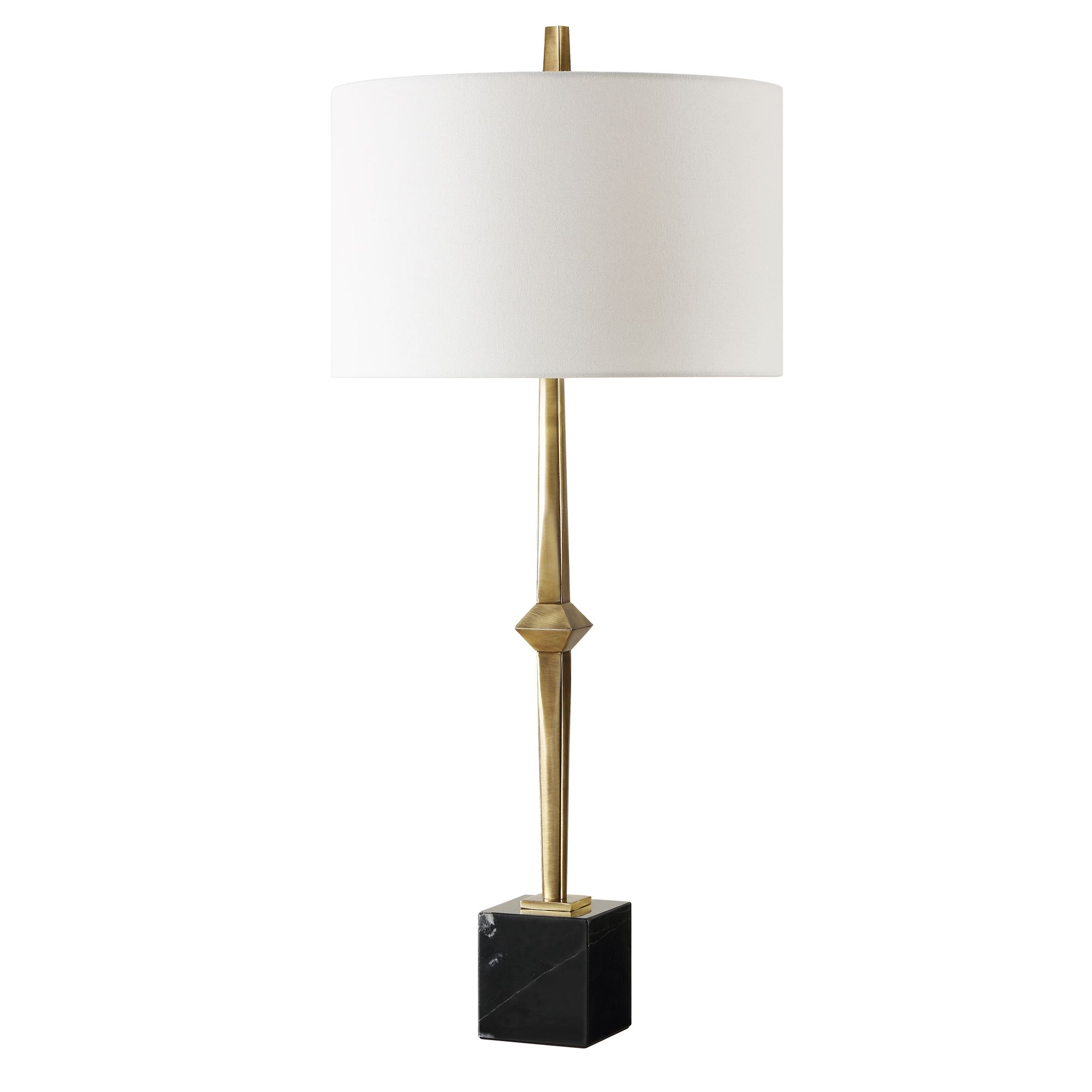 Image 5 Suranne 32 1/2" Brass Metal and Black Marble Table Lamp more views