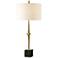 Suranne 32 1/2" Brass Metal and Black Marble Table Lamp