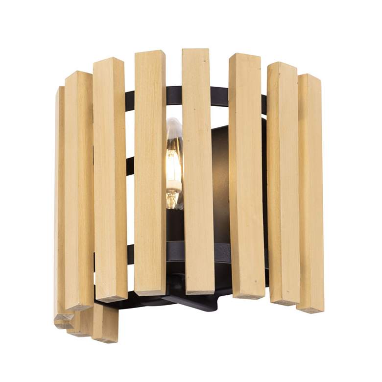 Image 2 Suratto 1-Lt Sconce - Matte Black/Honey Blonde more views