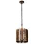 3_Suratto 12" Wide Black and Walnut Cylinder Mini Pendant more views