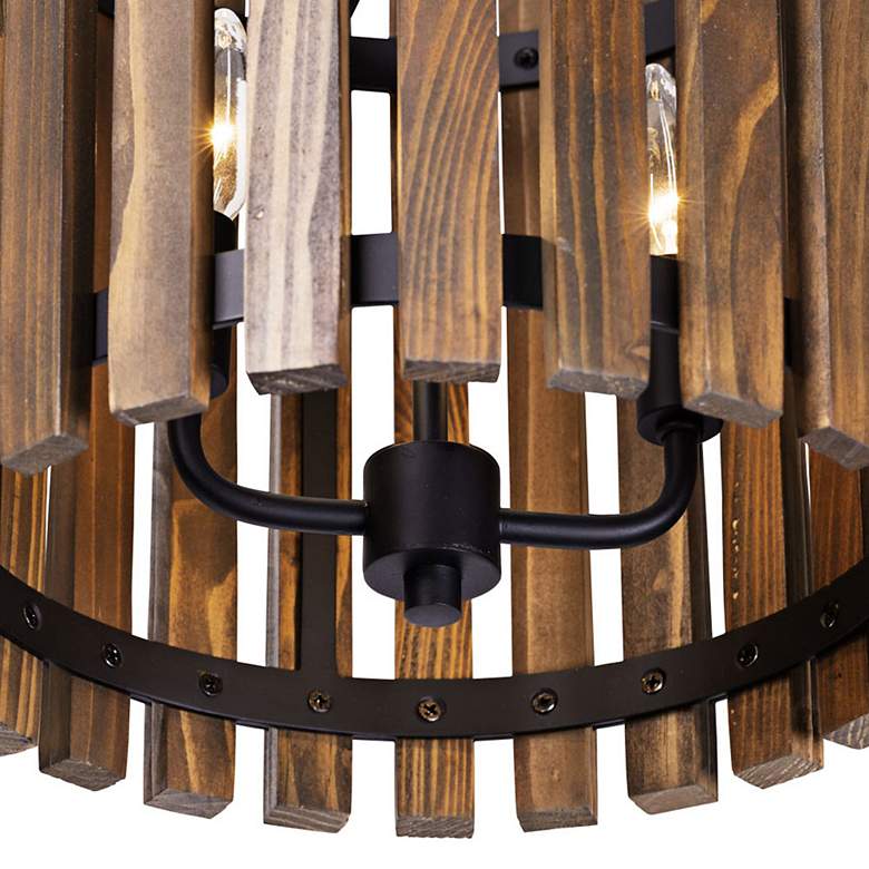 Image 4 Suratto 12" Wide Black and Walnut Cylinder Mini Pendant more views