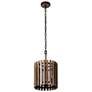 4_Suratto 12" Wide Black and Walnut Cylinder Mini Pendant more views