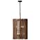 Suratto 18" Wide Black and Walnut Wood 6-Light Pendant Light