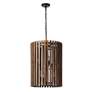 Thumbnail3 of Suratto 18" Wide Black and Walnut Wood 6-Light Pendant Light more views