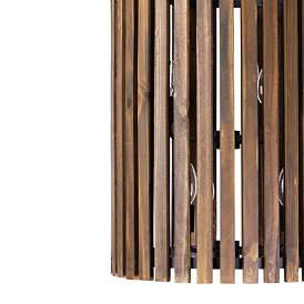 Image4 of Suratto 18" Wide Black and Walnut Wood 6-Light Pendant Light more views