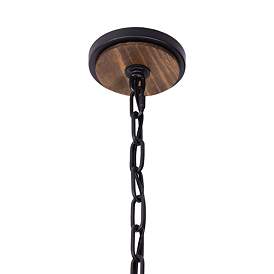 Image5 of Suratto 18" Wide Black and Walnut Wood 6-Light Pendant Light more views