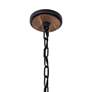 5_Suratto 18" Wide Black and Walnut Wood 6-Light Pendant Light more views