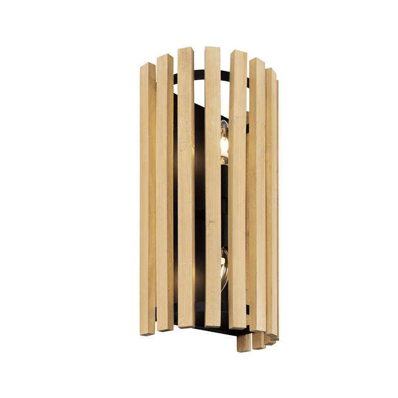 Image 2 Suratto 2-Lt Sconce - Matte Black/Honey Blonde more views