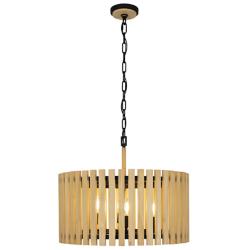 Suratto 6-Lt Pendant - Matte Black/Honey Blonde