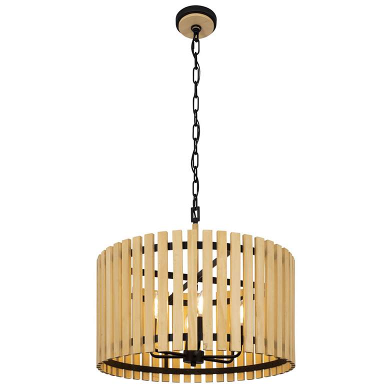 Image 4 Suratto 6-Lt Pendant - Matte Black/Honey Blonde more views