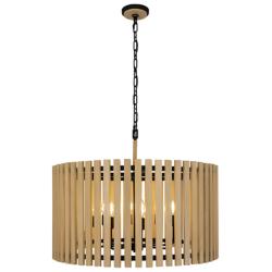 Suratto 8-Lt Pendant - Matte Black/Honey Blonde
