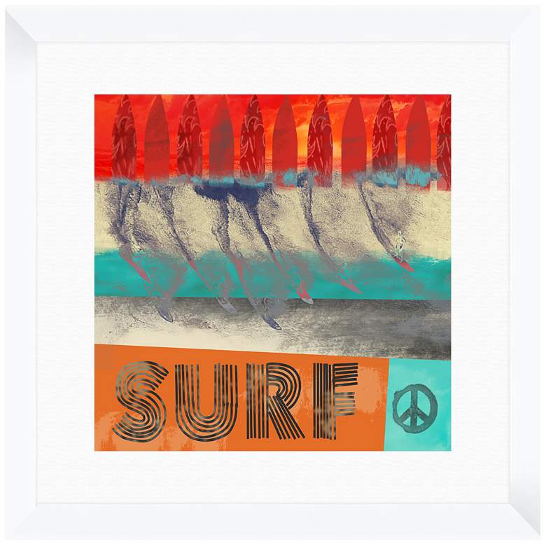 Image 1 Surf 18 inch Square Contemporary Coastal Giclee Wall Art