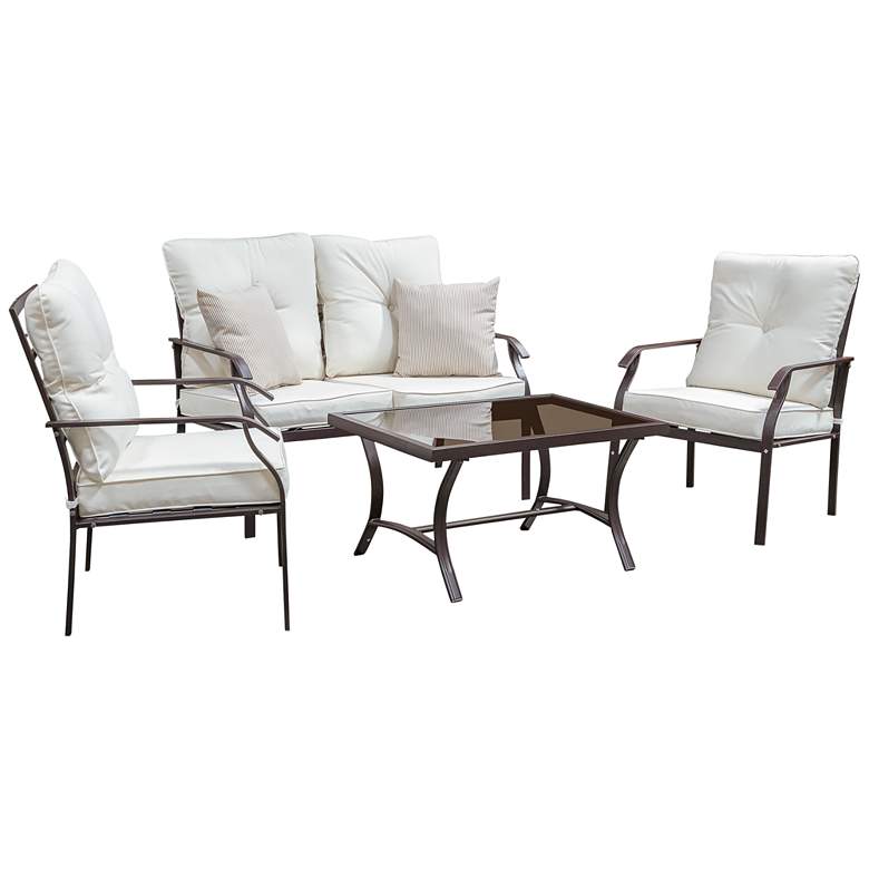 Image 2 Surf Beige Fabric 4-Piece Outdoor Conversation Set