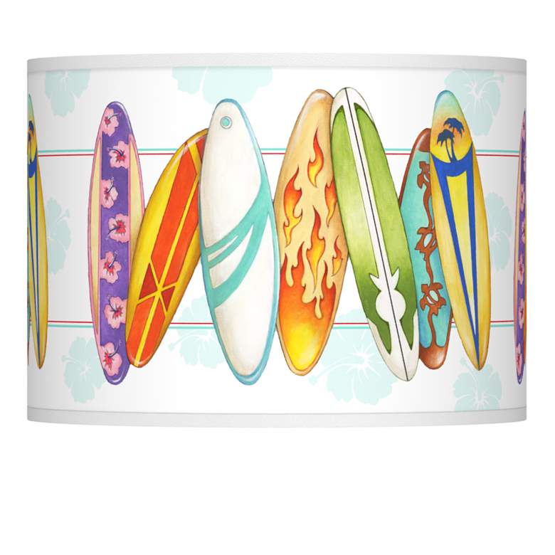 Image 1 Surfboard Time Giclee Glow Lamp Shade 13.5x13.5x10 (Spider)
