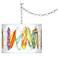 Surfboard Time Giclee Swag Style Plug-In Chandelier