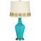Surfer Blue Anya Table Lamp with Flower Applique Trim