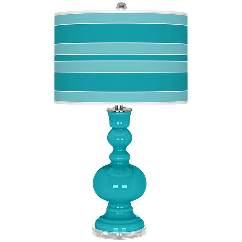 Image 1 Surfer Blue Bold Stripe Apothecary Table Lamp