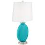 Surfer Blue Carrie Modern Table Lamps Set of 2 with USB Dimmers