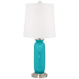 Image4 of Surfer Blue Carrie Modern Table Lamps Set of 2 with USB Dimmers more views