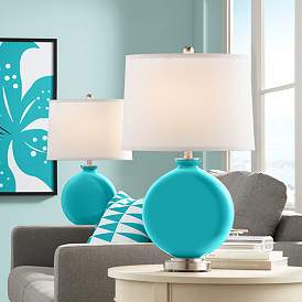 Image1 of Surfer Blue Carrie Table Lamp Set of 2