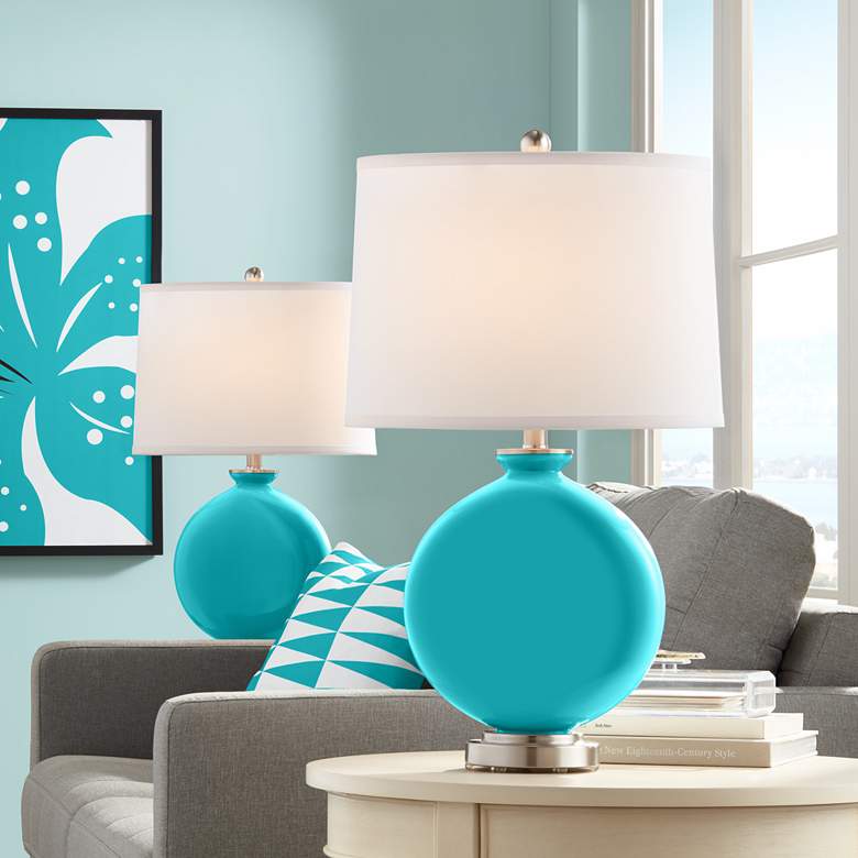 Surfer Blue Carrie Table Lamp Set of 2