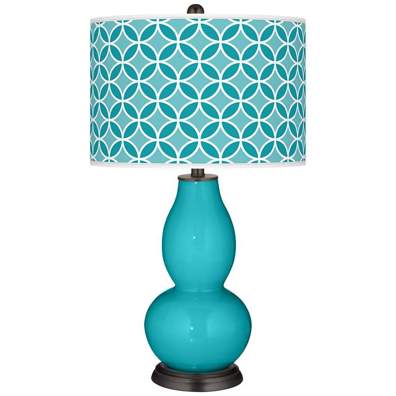Image 1 Surfer Blue Circle Rings Double Gourd Table Lamp