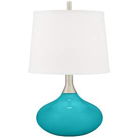 Image2 of Surfer Blue Felix Modern Table Lamp with Table Top Dimmer