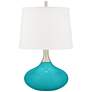 Surfer Blue Felix Modern Table Lamp with Table Top Dimmer
