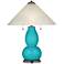 Surfer Blue Fulton Table Lamp with Fluted Glass Shade