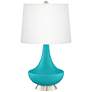 Surfer Blue Gillan Glass Table Lamp with Dimmer