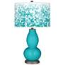 Surfer Blue Mosaic Giclee Double Gourd Table Lamp