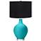 Surfer Blue Ovo Table Lamp with Black Shade