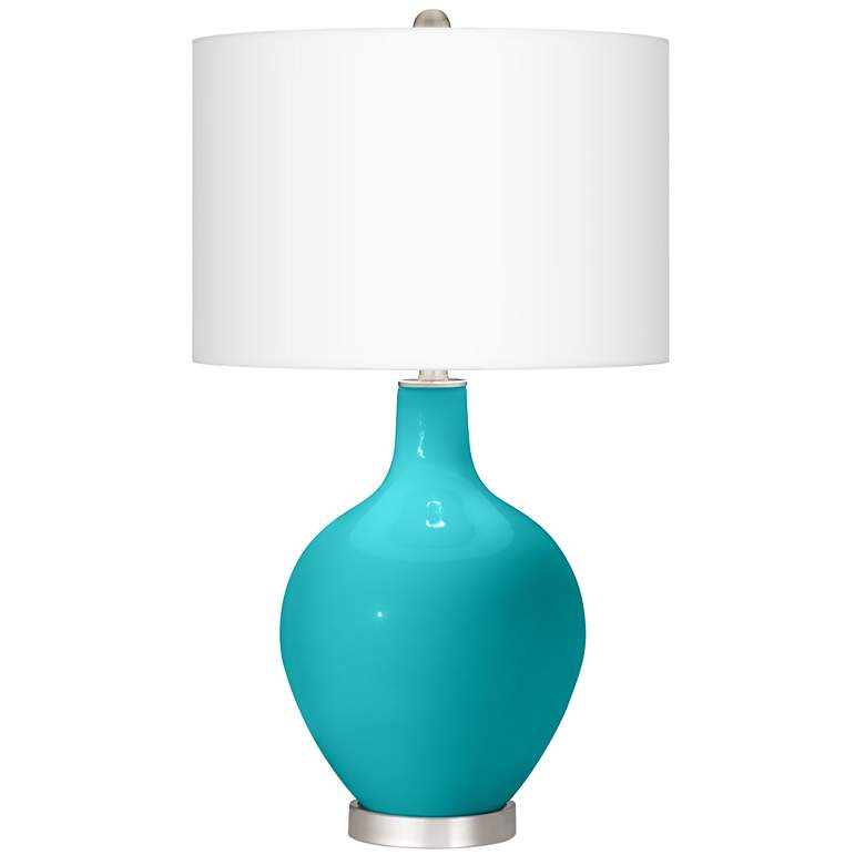 Image 2 Surfer Blue Ovo Table Lamp With Dimmer