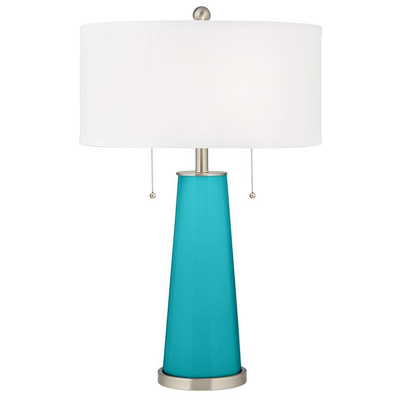 Image 2 Surfer Blue Peggy Glass Table Lamp With Dimmer