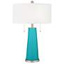 Surfer Blue Peggy Glass Table Lamp With Dimmer