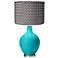 Surfer Blue Pleated Charcoal Shade Ovo Table Lamp