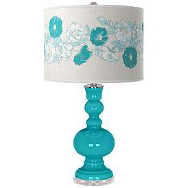 Image1 of Surfer Blue Rose Bouquet Apothecary Table Lamp