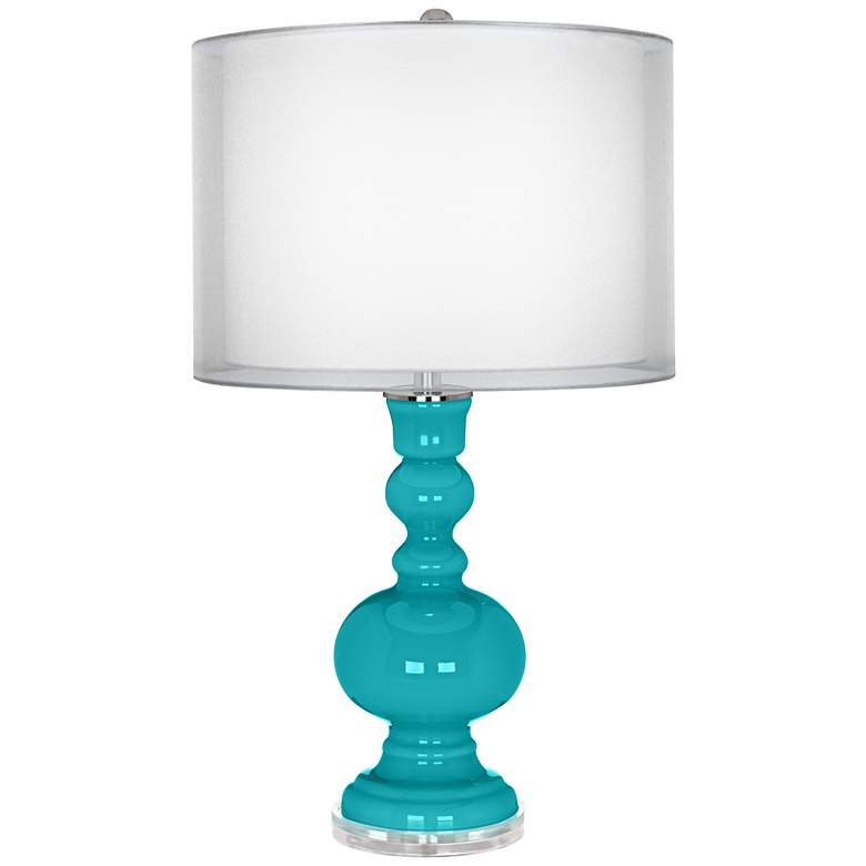 Image 1 Surfer Blue Sheer Double Shade Apothecary Table Lamp